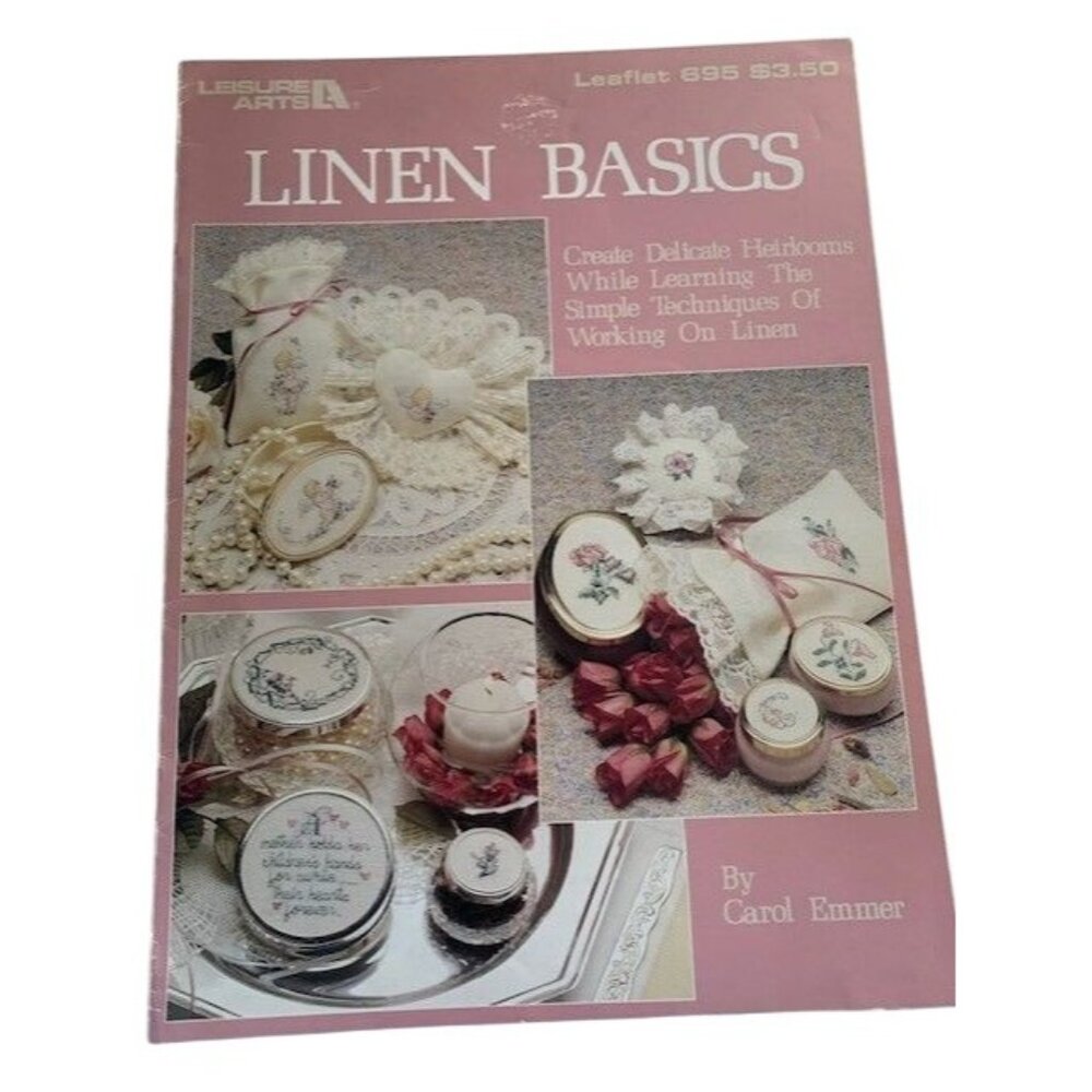 Leisure Arts Linen Basics Cross Stitch Design Leaflet Pattern Book 695